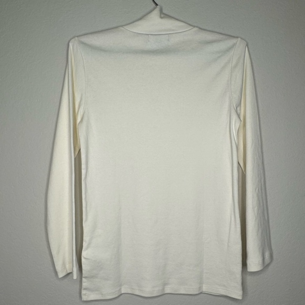 J.Crew‎ Women's Perfect-fit Turtleneck with Jewel Buttons in Ivory- Sz M - Picture 5 of 7